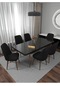 Riff Siyah 80x130 Cm Açılabilir 6 Kişilik , Yemek Masası , Mutfak Masa Takımı Yemek Masası Takımı - Siyah
