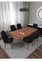 Riff Sümela 80x130 Cm Açılabilir 6 Kişilik , Yemek Masası , Mutfak Masa Takımı Yemek Masası Takımı - Siyah
