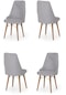 Haman 4 Adet Elif Serisi Ahşap Gürgen Ayaklı Mutfak Sandalyeleri Kazayaği Siyah-beyaz