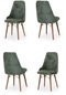 Haman 4 Adet Elif Serisi Ahşap Gürgen Ayaklı Mutfak Sandalyeleri Yeşil