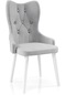 Haman 6 Adet Lord Serisi Baby Face Kumaş Beyaz Ahşap Gürgen Ayaklı Sandalye Takımı Gri