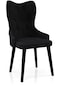 Haman 6 Adet Lord Serisi Baby Face Kumaş Siyah Ahşap Gürgen Ayaklı Mutfak Sandalye Takımı Siyah