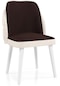 Haman Alfa Serisi Babyface Kumaş Ahşap Gürgen Ayaklı Sandalye 1 Adet Kahverengi-krem