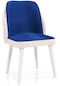 Haman Alfa Serisi Babyface Kumaş Ahşap Gürgen Ayaklı Sandalye 1 Adet Lacivert-krem