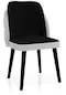 Haman Alfa Serisi Babyface Kumaş Siyah Ahşap Gürgen Ayaklı Sandalye 1 Adet Gri-siyah