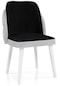 Haman Alfa Serisi Sandalye Babyface Kumaş Ahşap Gürgen Ayaklı Sandalye 1 Adet Gri-siyah Beyaz