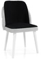 Haman Alfa Serisi Sandalye Babyface Kumaş Ahşap Gürgen Ayaklı Sandalye 1 Adet Gri-siyah Beyaz