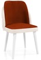 Haman Alfa Serisi Sandalye Babyface Kumaş Ahşap Gürgen Ayaklı Sandalye 1 Adet Kiremit-krem Beyaz