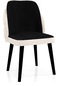Haman Alfa Serisi Sandalye Babyface Kumaş Ahşap Gürgen Ayaklı Sandalye 1 Adet Siyah-krem Siyah