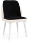 Haman Alfa Serisi Sandalye Babyface Kumaş Ahşap Gürgen Ayaklı Sandalye 1 Adet Siyah-krem