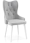 Haman Hs-01 Serisi Baby Face Kumaş Beyaz Ahşap Gürgen Ayakli Sandalye 1 Adet Gri