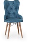 Haman Lord Nubuk Serisi Ahşap Gürgen Ayaklı Mutfak Sandalyeleri 1 Adet Kobalt Mavi