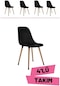 Mutfak Sandalyesi / Yemek Sandalyesi / Sandalye Takımı / 4 Kişilik / Flora Axen Siyah