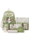 Aromee Kawaii Sırt Çantası 5 Adet Set Estetik Okul Çantaları - Yeşil