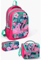 Coral High Kids Neon Mercan Su Yeşili Flamingo Desenli 3 Lü Okul Çanta Seti Set0114377