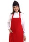 Kırmızı Renk Cepli Askılı Mutfak Önlüğü - Aşçı Önlüğü-Standart-Tek Parça