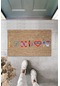 Dekoratif Dijital London Kalpli Bej Kapı Paspası Dış Mekan Paspas K-3162