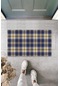 Dekoratif Dijital Pötikare Lacivert Kapı Paspası Dış Mekan Paspas K-3063