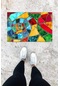Dijital Baskı Çok Renkli Kırık Mozaik Desen Kapı Önü Paspası K-1072