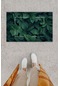 Dijital Baskı Dekoratif Doğal Yaprak Yeşil Kapı Önü Paspası K-1234