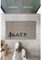 Dijital Baskı Gri Kedilerle Bezenmiş Cats Yazılı Dekoratif Kapı Paspası K-2029