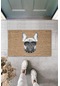 Dijital Baskı Kahverengi Güneş Gözlüklü Tasmalı Ciddi Köpek Dekoratif Kapı Paspası K-2017