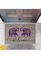 Kapı Önü Paspası Dekoratif Dijital Baskı Filler P-2352