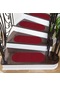 Kırmızı Velür Kaymaz Tabanlı Merdiven Basamak Paspası / Halısı (470650108)