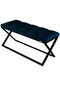 Varcera Black- Mavi Dilimli Model Puf & Bench & Koltuk & Oturma Bankı & Yatak Odası Önü