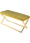 Varcera Gold - Hardal Kapitoneli Chester Model Puf & Bench & Koltuk & Oturma Bankı & Yatak Odası Takımı Önü
