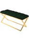 Varcera Gold - Yeşil Kapitoneli Chester Model Puf & Bench & Koltuk & Oturma Bankı & Yatak Odası Takımı Önü