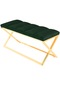 Varcera Gold - Yeşil Kapitoneli Dilimli Model Puf & Bench & Koltuk & Oturma Bankı & Yatak Odası Takımı Önü