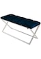 Varcera Silver- Mavi Dilimli Model Puf & Bench & Koltuk & Oturma Bankı & Yatak Odası Önü