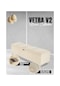 Vetra V2 Sandıklı Puf  Beyaz Dilimli Model Sandıklı Bench Puf - Sandıklı Yatak Ucu Bankı