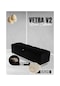 Vetra V2 Sandıklı Puf  Siyah Dilimli Model Sandıklı Bench Puf - Sandıklı Yatak Ucu Bankı