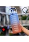 Bottleboss Pastel Renk Geçişli Sızdırmaz Kapak Motivasyon Matarası 2 Litre Sticker Hediyeli Mavi