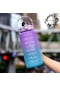 Bottleboss Pastel Renk Geçişli Sızdırmaz Kapak Motivasyon Matarası 2 Litre Sticker Hediyeli Mor