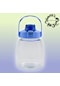Bottleboss Taşıma Askılı Pipetli Şeffaf Matara 1200 Ml Sticker Hediyeli Mavi