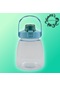 Bottleboss Taşıma Askılı Pipetli Şeffaf Matara 1200 Ml Sticker Hediyeli Yeşil