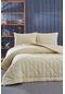 Komfort Home Tek Kişilik %100 Pamuk Kumaş Yorgan+Yastık / Sarı