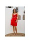 Carmen Kadın Saten Eteği Katlı Abiye Elbise 5817035 Kırmızı Kırmızı