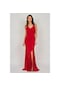 Doridorca Kadın Derin Yırtmaçlı Uzun Abiye Elbise 5922016 Kırmızı Kırmızı