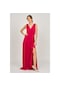 Doridorca Kadın Kalın Askılı Uzun Abiye Elbise 5921178 Kırmızı Kırmızı