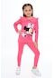 Kinderos 2025 Minnie Mouse Fırfırlı Baskılı Kız Çocuk Alt Üst Takım Pembe