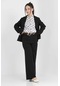 Kız Çocuk 3'lü Set Takım Kombin Blazer Ceket-bluz-pantolon Siyah Takım Elbise
