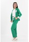 Kız Çocuk Yeşil Takım Elbise-pantolon Ceket Bluz 3'lü Set