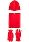 AC&Co / Altınyıldız Classics Erkek Kırmızı Anti-pilling Sıcak Tutan Su Itici Polar Bere Boyunluk Eldiven Set