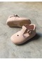 Little Heart Tokalı Unisex Hakiki Deri İlk Adım Çocuk Ayakkabısı Pudra