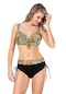 Endeep Kadın Büyük Beden Balenli Turuncu Desenli Bikini Takımı Çok Renkli