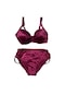 Endeep Kadın Büyük Beden Bordo Parlak Bikini Takımı